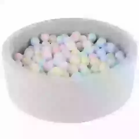 Grey Round Cotton Ball Pit with 200 Balls - Choose your own ball colours